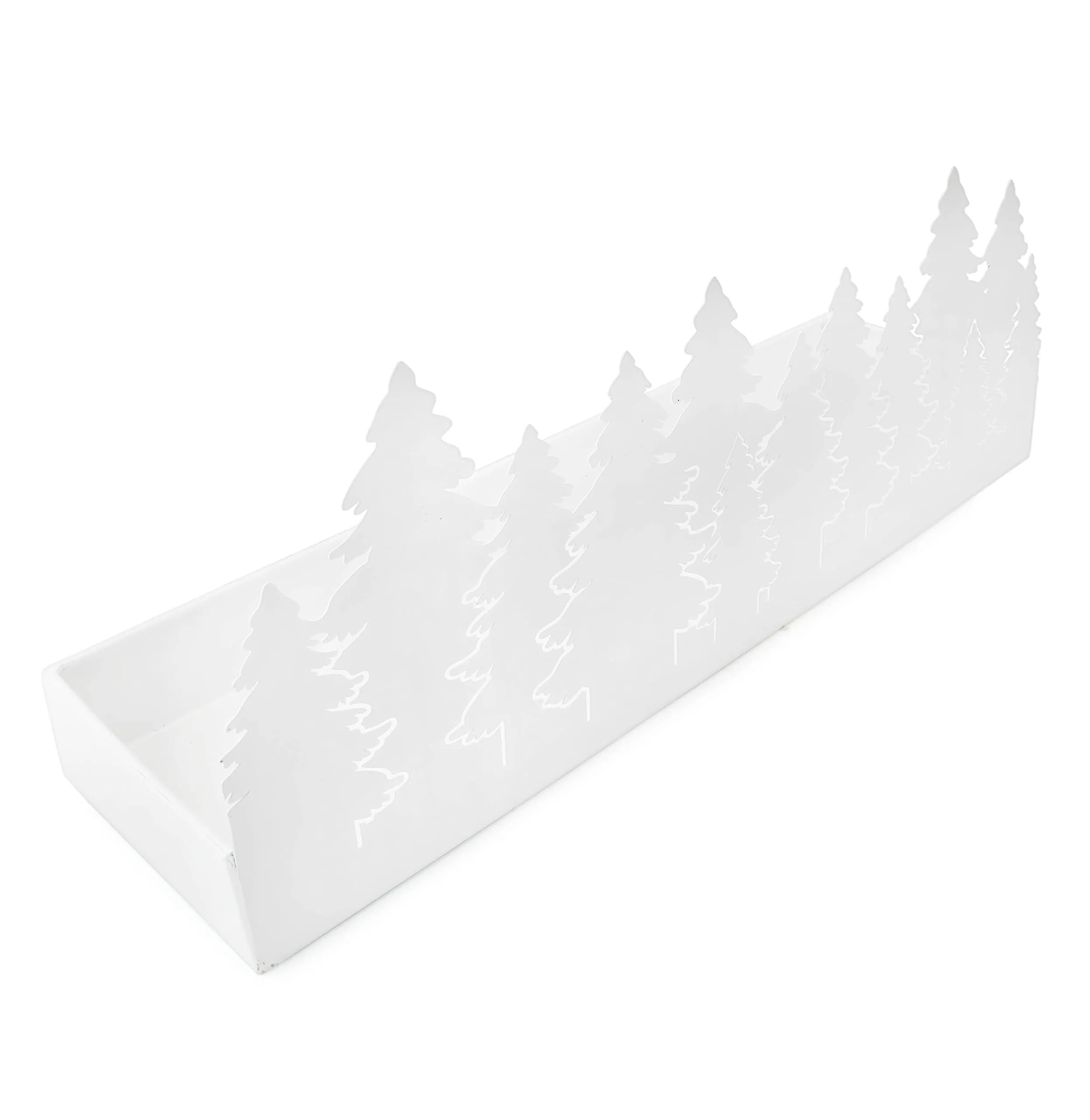 Christmas Tree Galvanized Tray (White, Case of 10)
