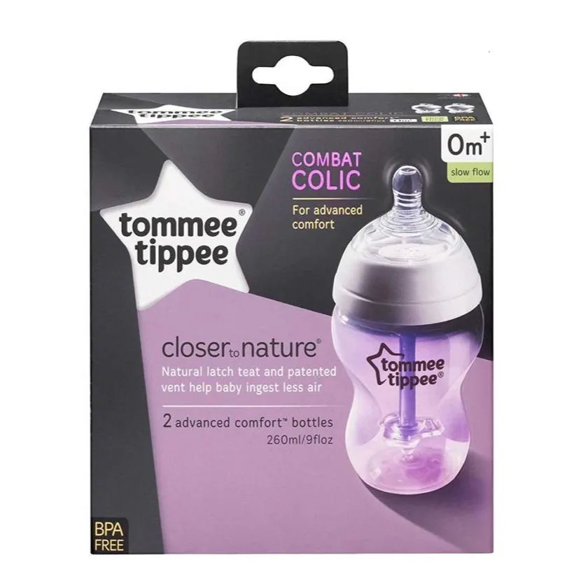 Closer To Nature Advanced Anti Colic Bottles 260ml 0M  2 pack