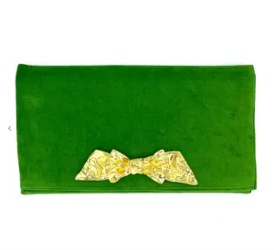 Clutch Green Velvet - Bow