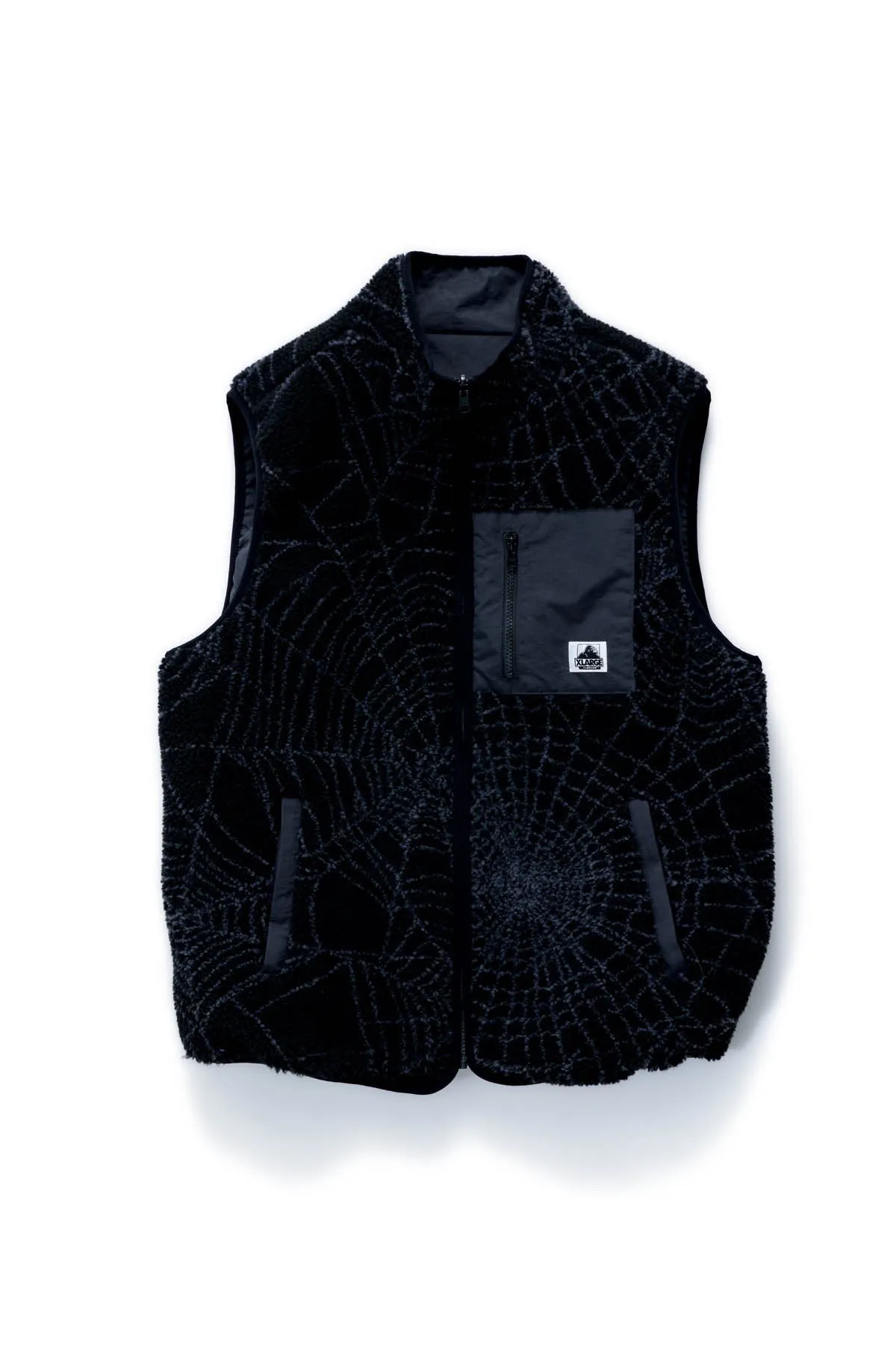 COBWEB REVERSIBLE VEST - BLACK
