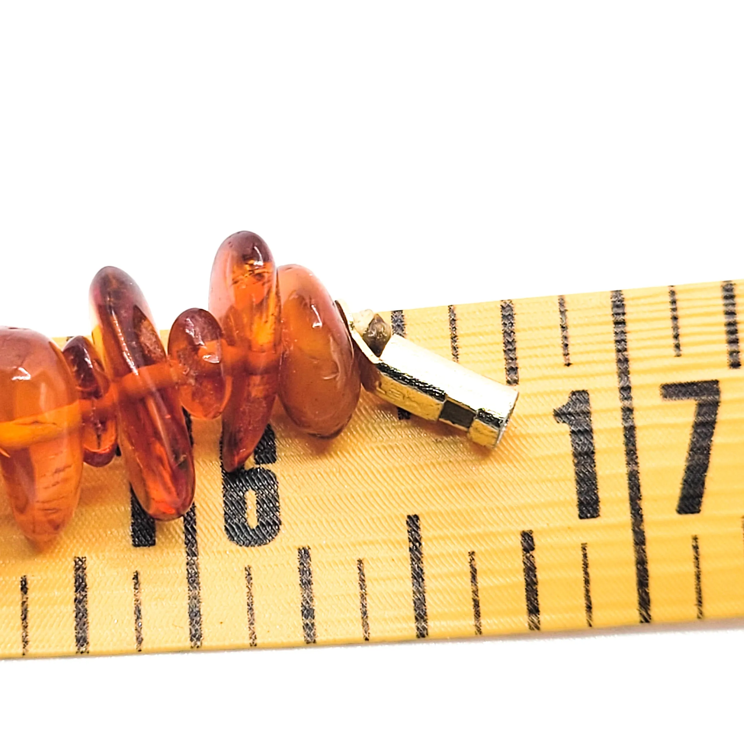 Cognac amber natural graduated nugget vintage necklace 16.5 inches 34.2 grams