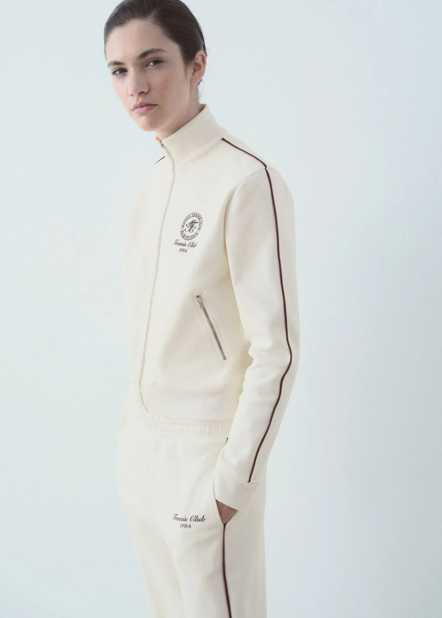 Contrast stripe cotton jacket