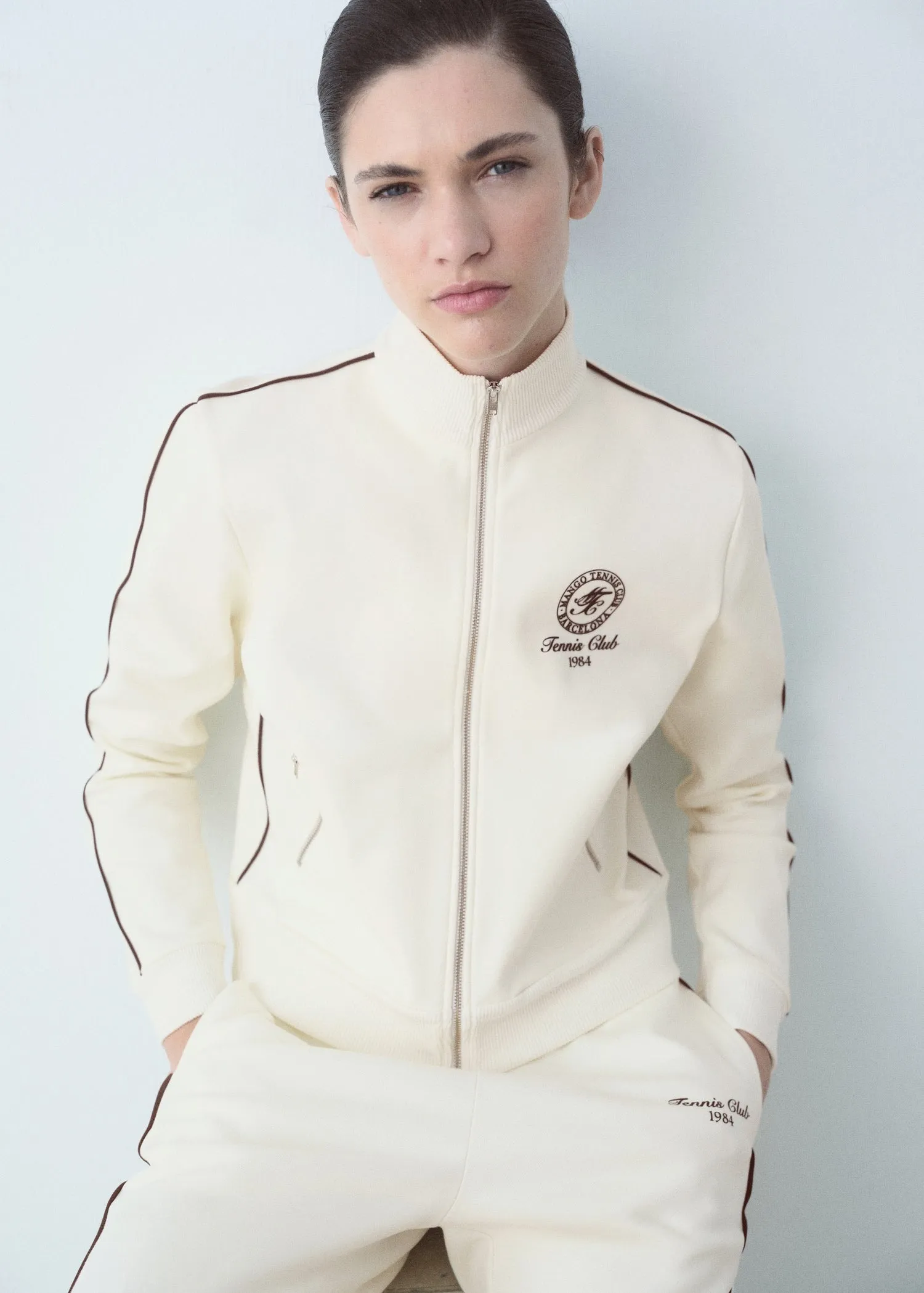 Contrast stripe cotton jacket