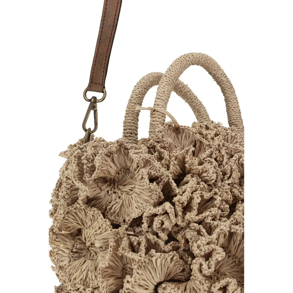 Coral raffia Handbag