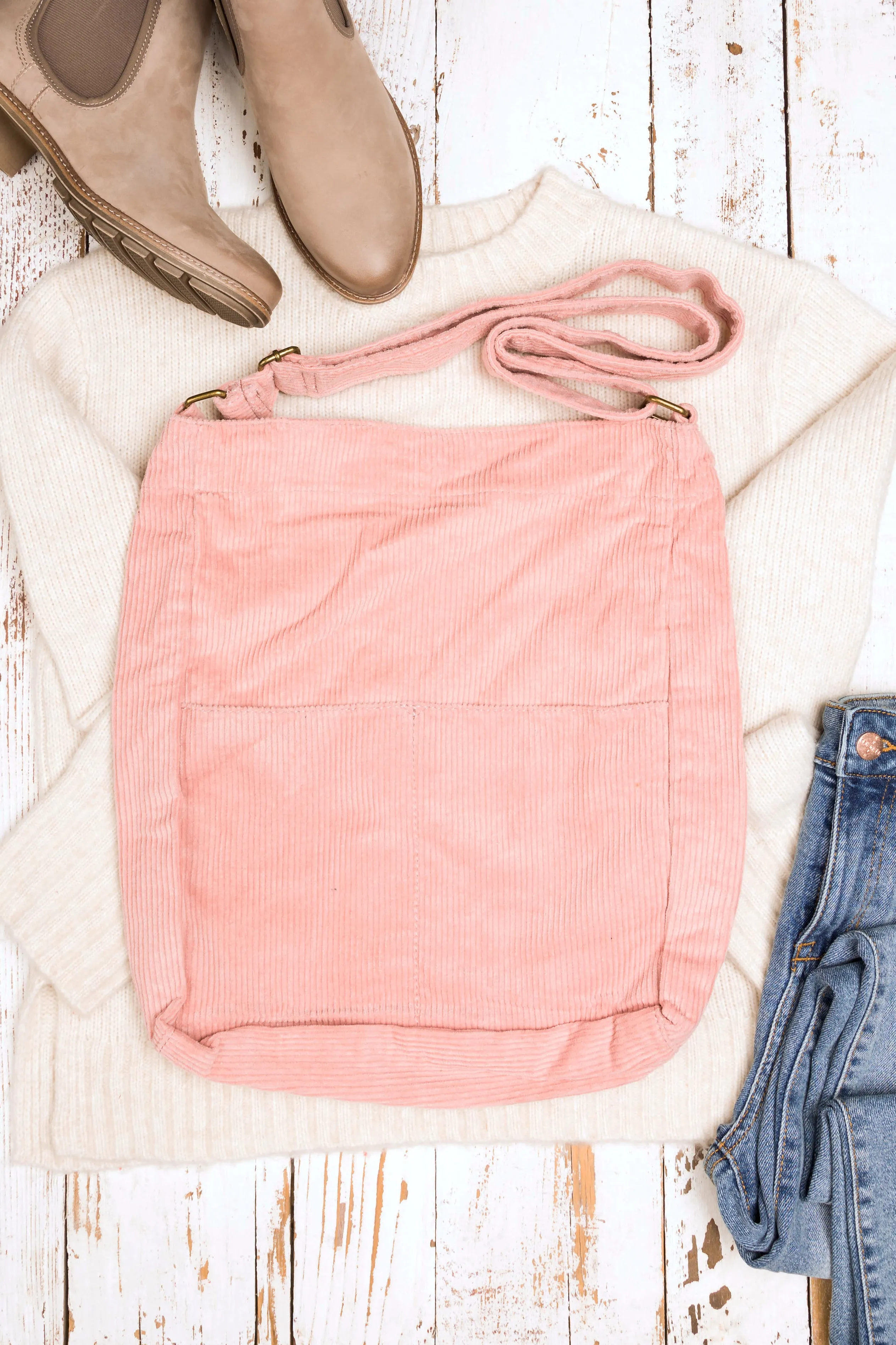 Corduroy Messenger Bag