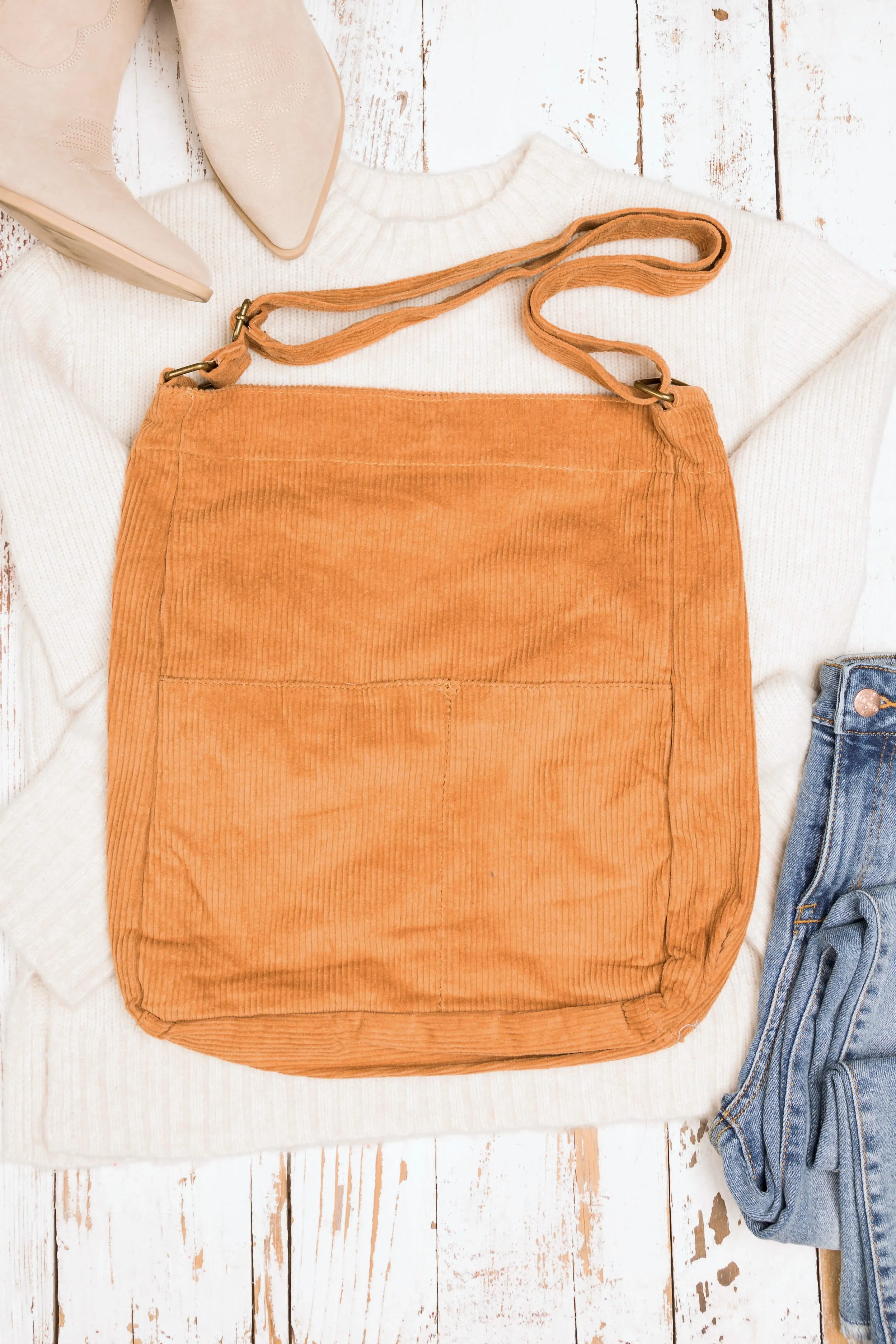 Corduroy Messenger Bag