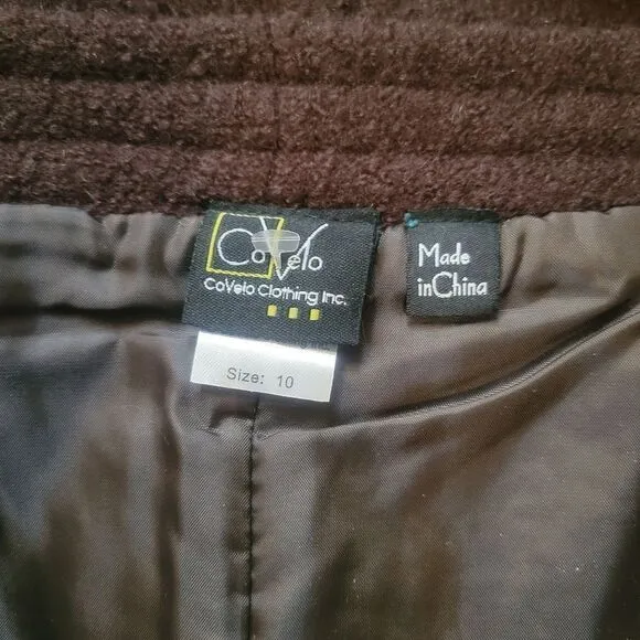 CoVelo Wool Zip Front Skirt Size 10