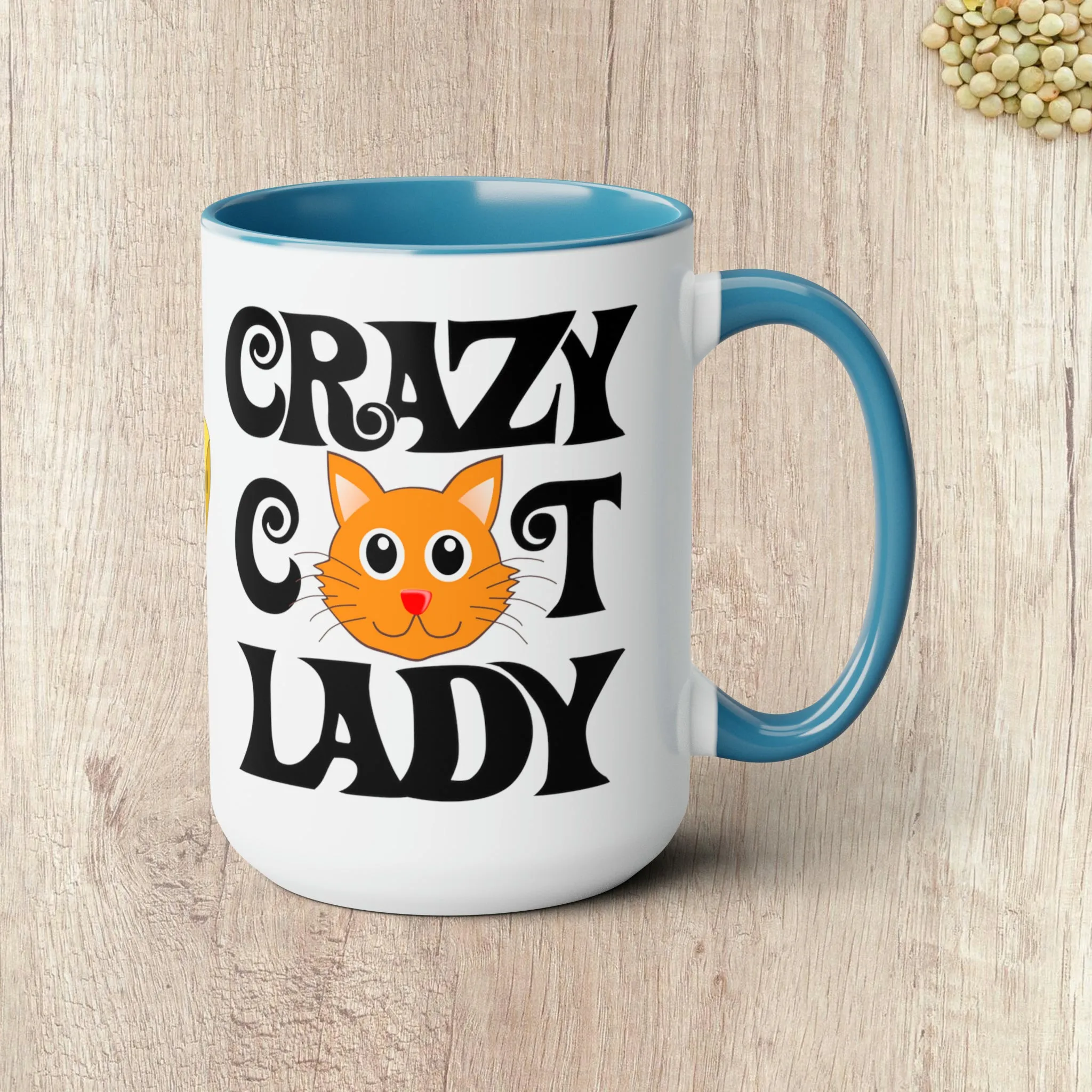 CRAZY CAT LADY - Two-Tone Coffee Mug - 15oz - 5 Color Options