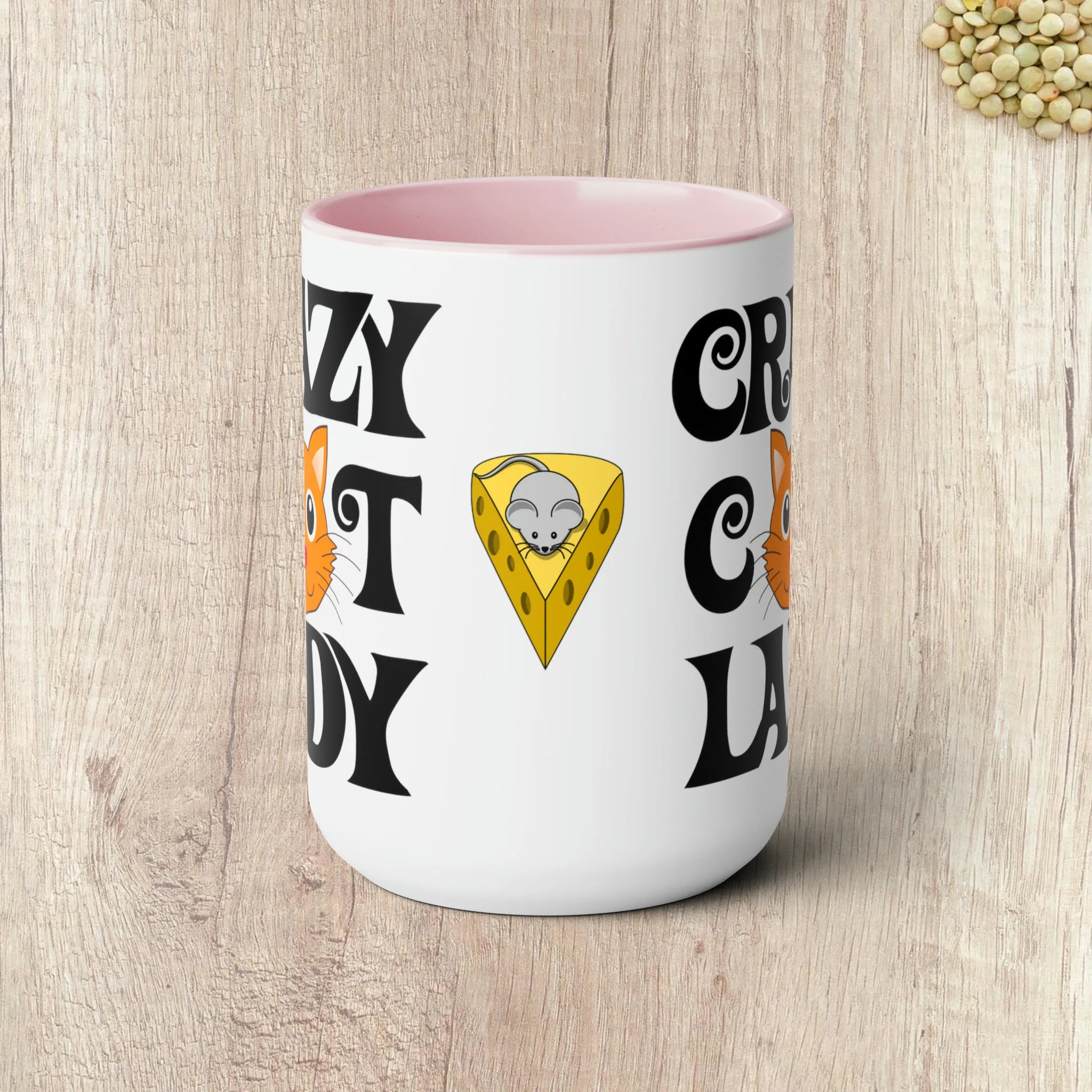 CRAZY CAT LADY - Two-Tone Coffee Mug - 15oz - 5 Color Options