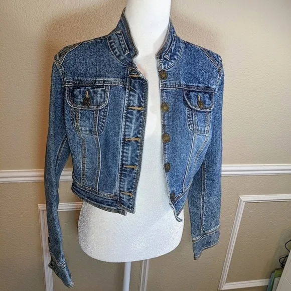 Cropped Blue Denim Jean Jacket