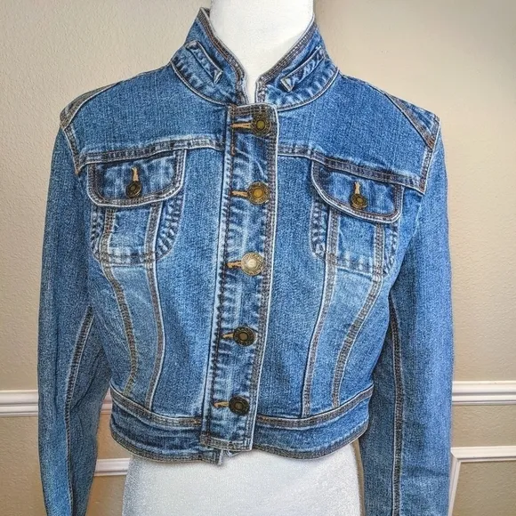 Cropped Blue Denim Jean Jacket