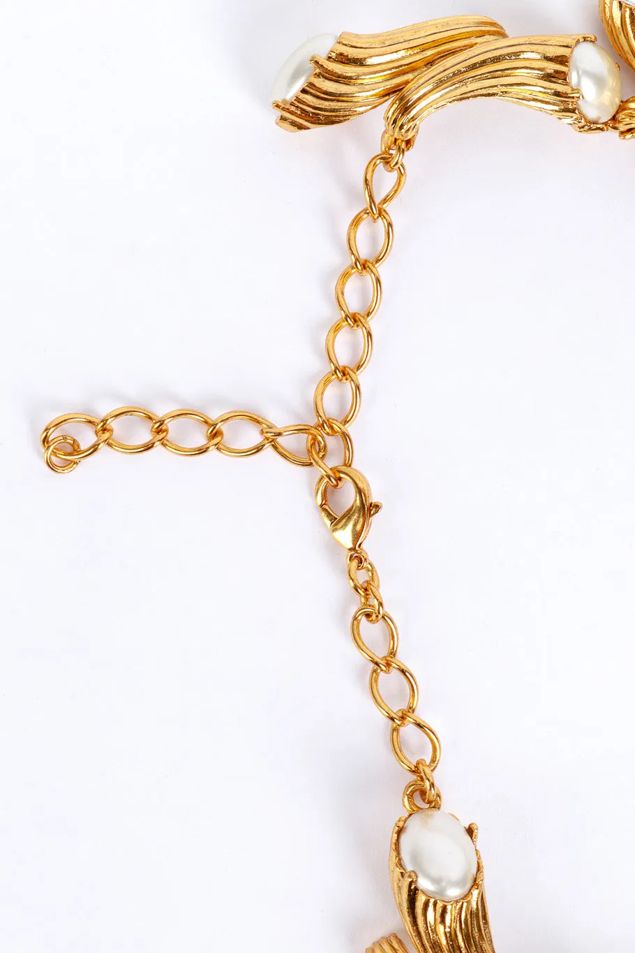 Crystal & Pearl Cornucopia Collar Necklace