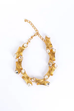 Crystal & Pearl Cornucopia Collar Necklace
