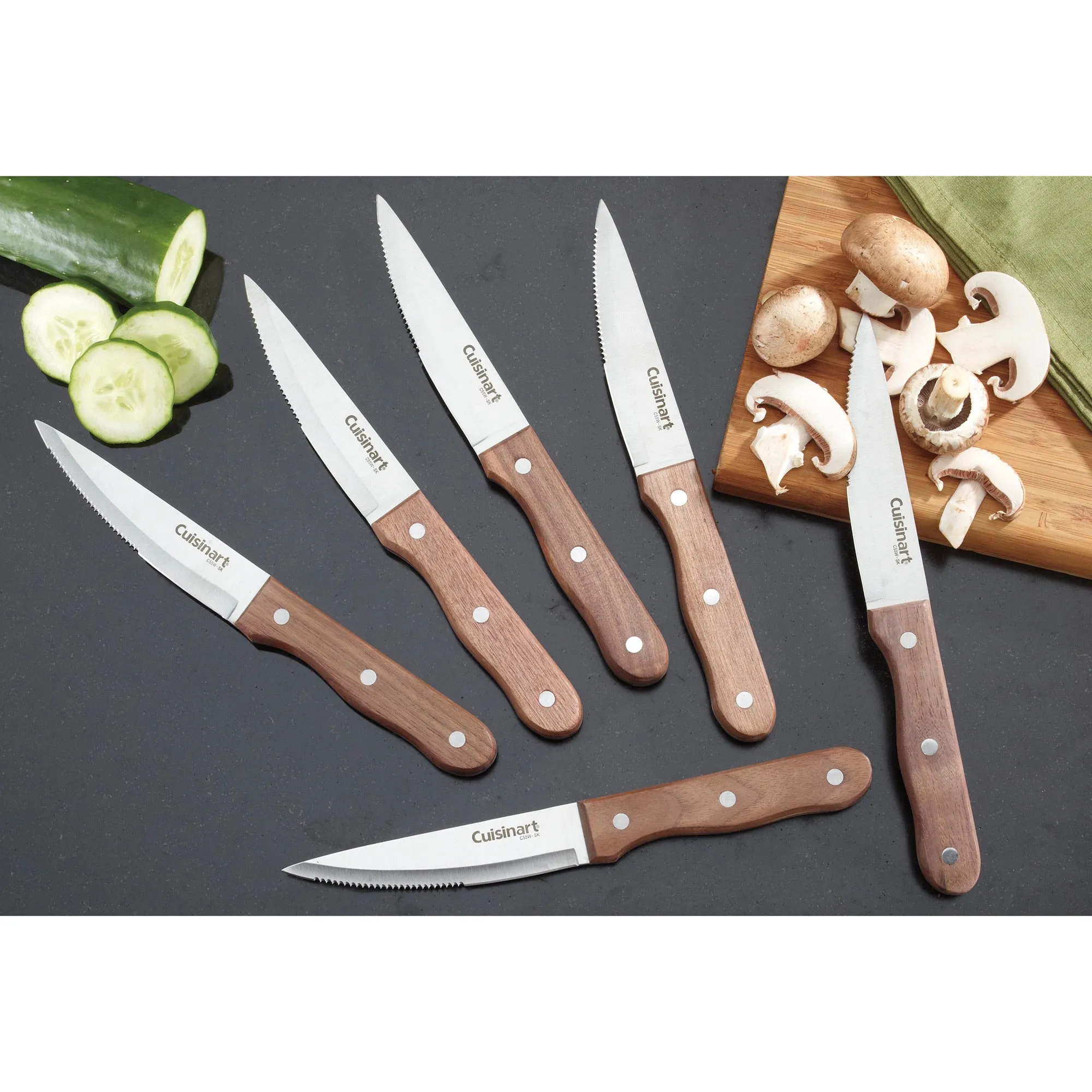 Cuisinart 6-piece Triple Rivet Steak Knife Set - Wood