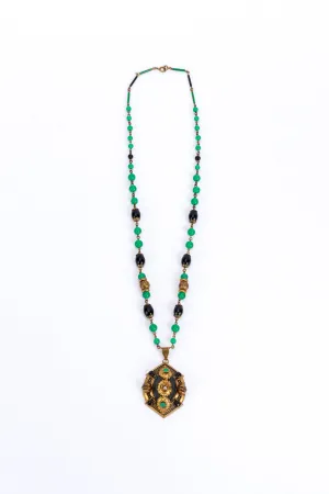 Czech Glass Beaded Pendant Necklace