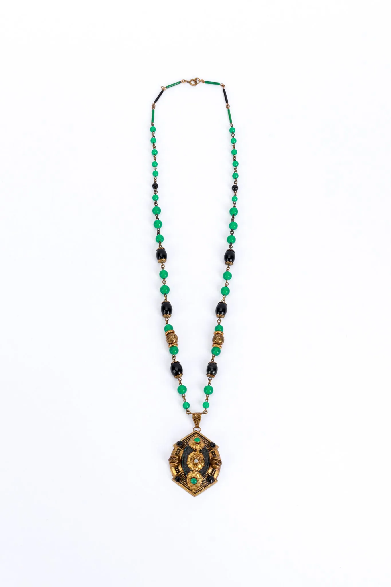 Czech Glass Beaded Pendant Necklace