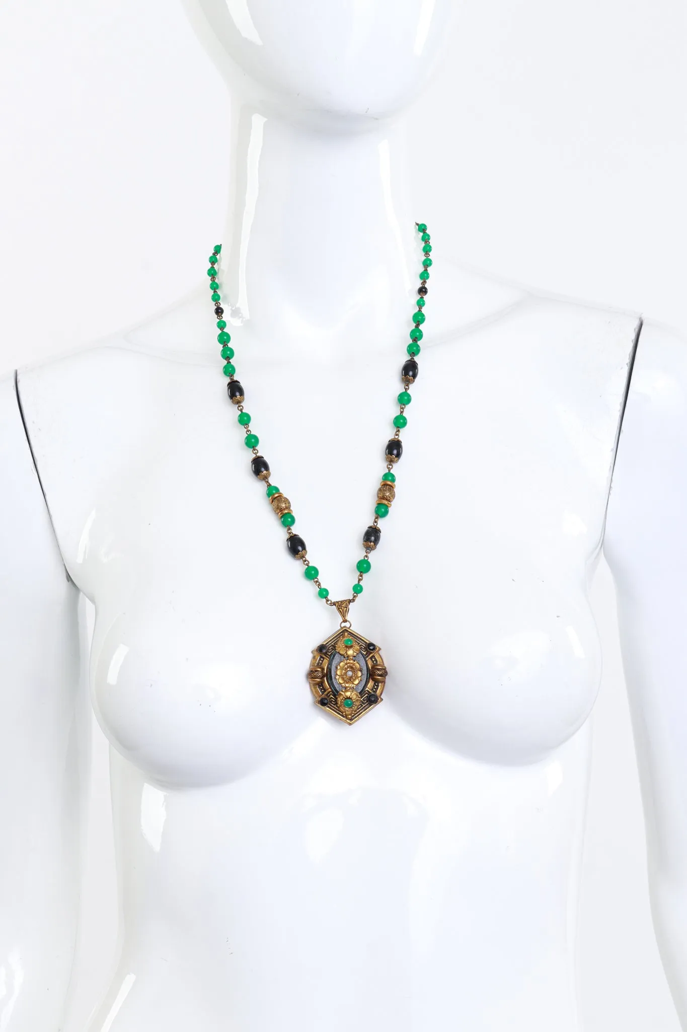 Czech Glass Beaded Pendant Necklace