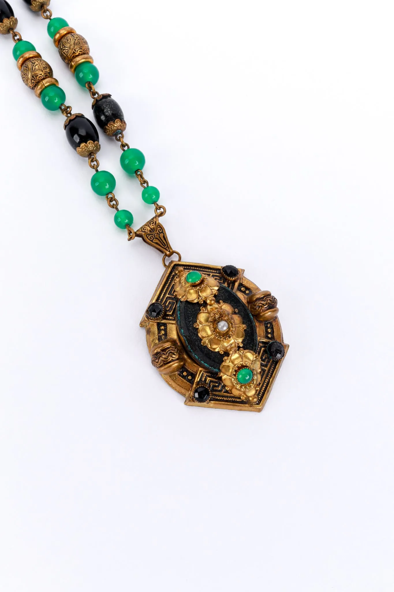 Czech Glass Beaded Pendant Necklace