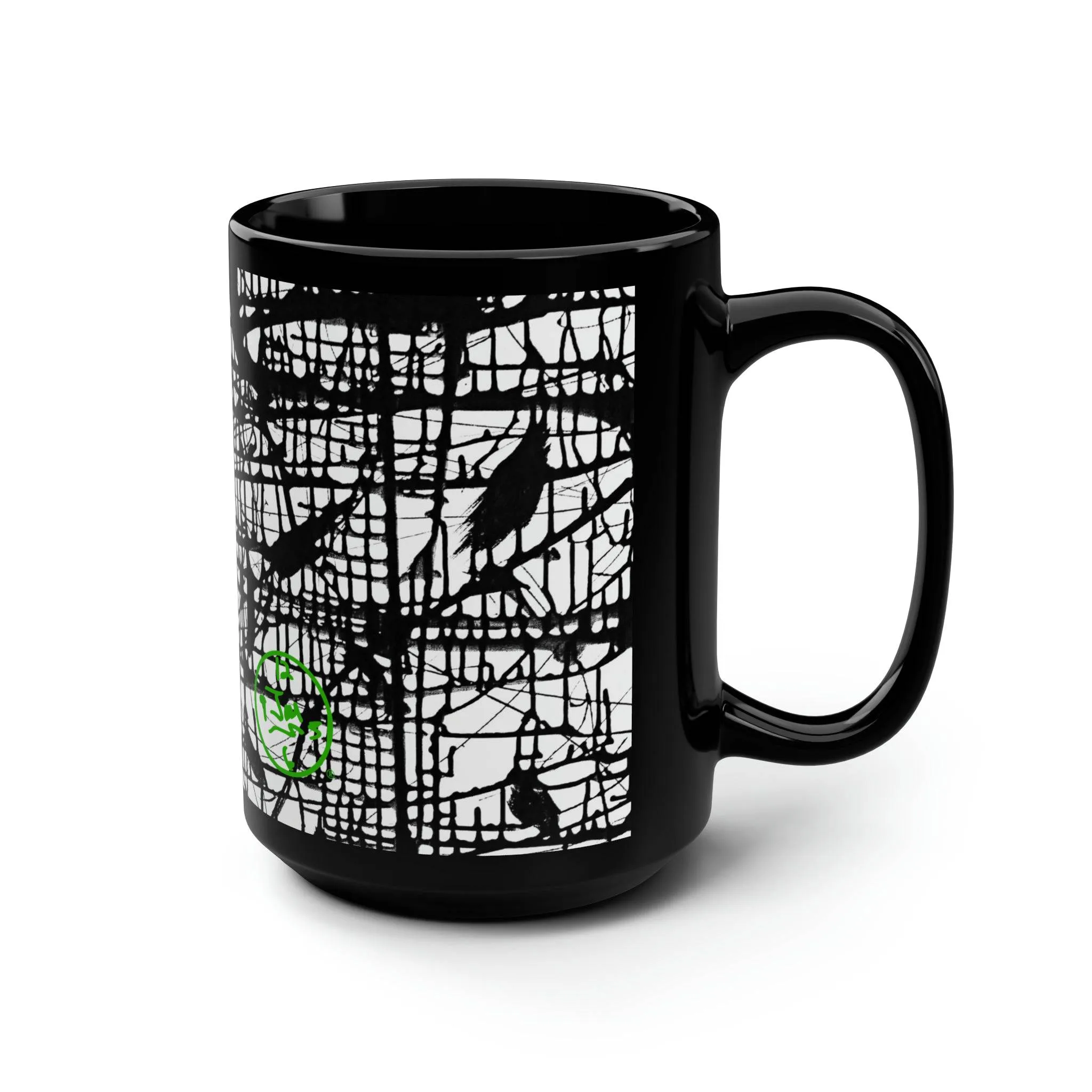 Dark Matrix by Jumper Maybach® on Black Mug, 15oz