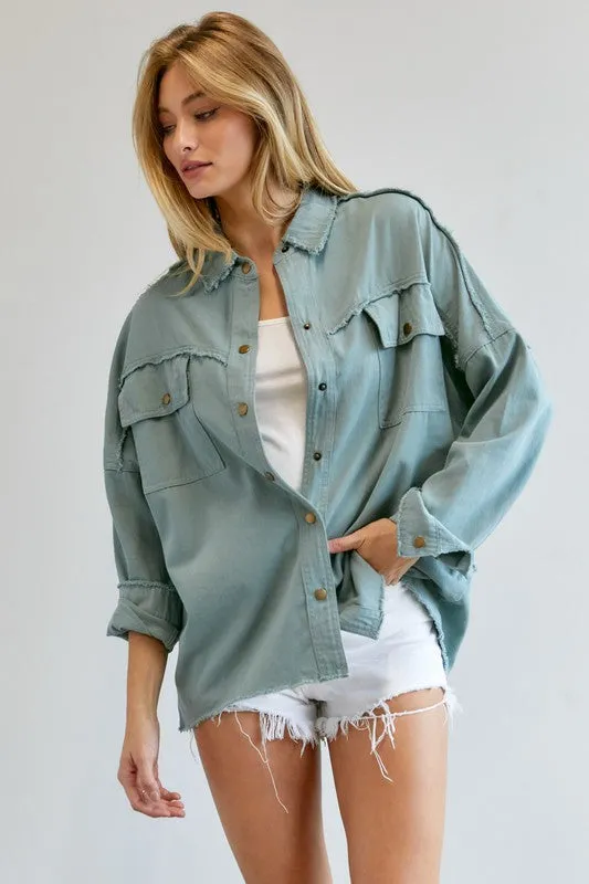 Davi & Dani Button Down Shirt With Pockets