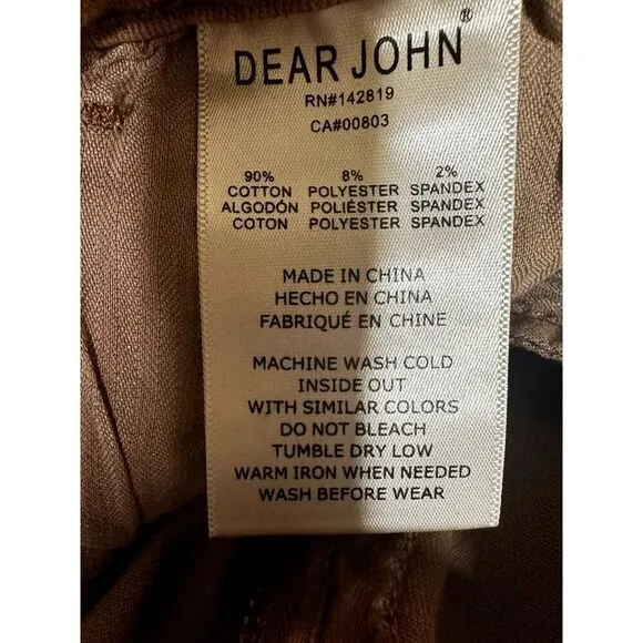 DEAR JOHN Women's Gisele Skinny Ankle Denim Jeans Brown/Butterscotch Size 33