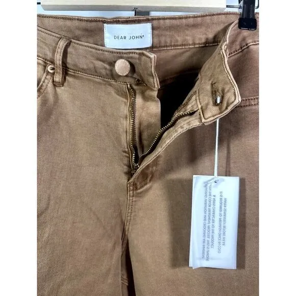 DEAR JOHN Women's Gisele Skinny Ankle Denim Jeans Brown/Butterscotch Size 33
