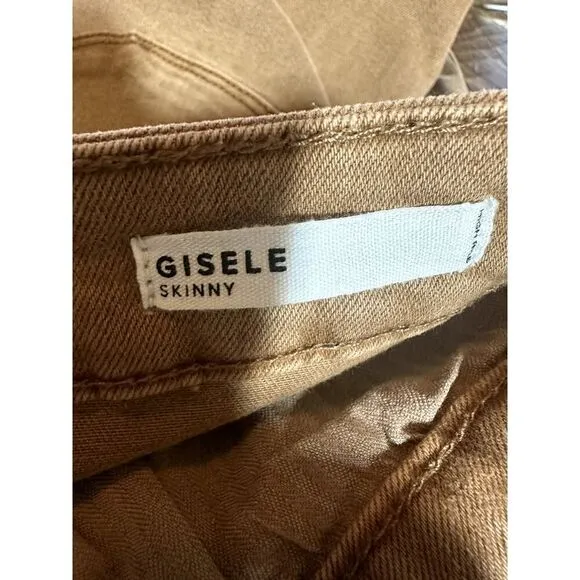 DEAR JOHN Women's Gisele Skinny Ankle Denim Jeans Brown/Butterscotch Size 33