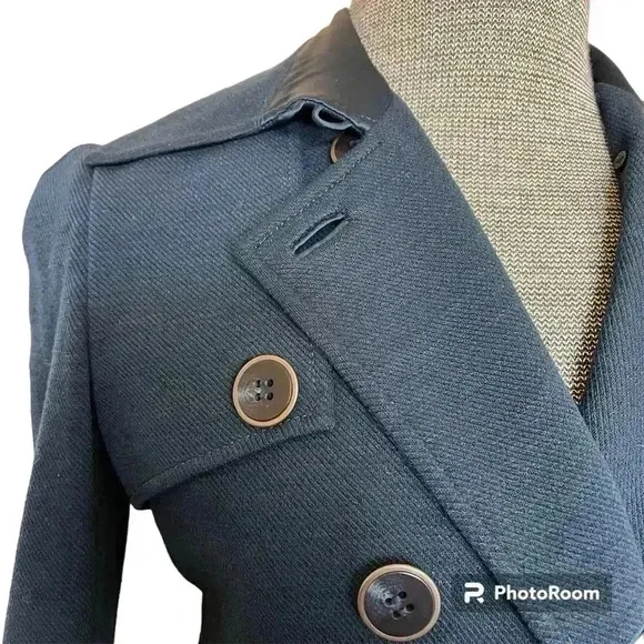 Diane Von Furstenberg Eliot Blue WOOL Double Breasted Military Blazer Jacket 4