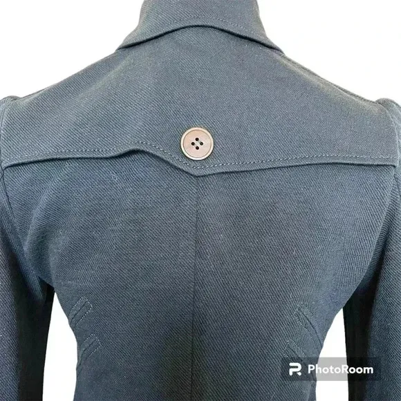 Diane Von Furstenberg Eliot Blue WOOL Double Breasted Military Blazer Jacket 4