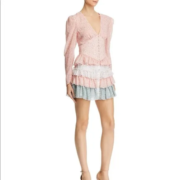 Divine Heritage Three-Tiered Mini Skirt Size L