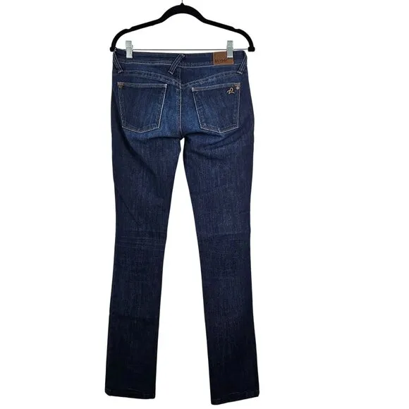 DLI961 Womens Premium Denim Kate Slim Straight Jeans Size 28 Casual Blue Jeans