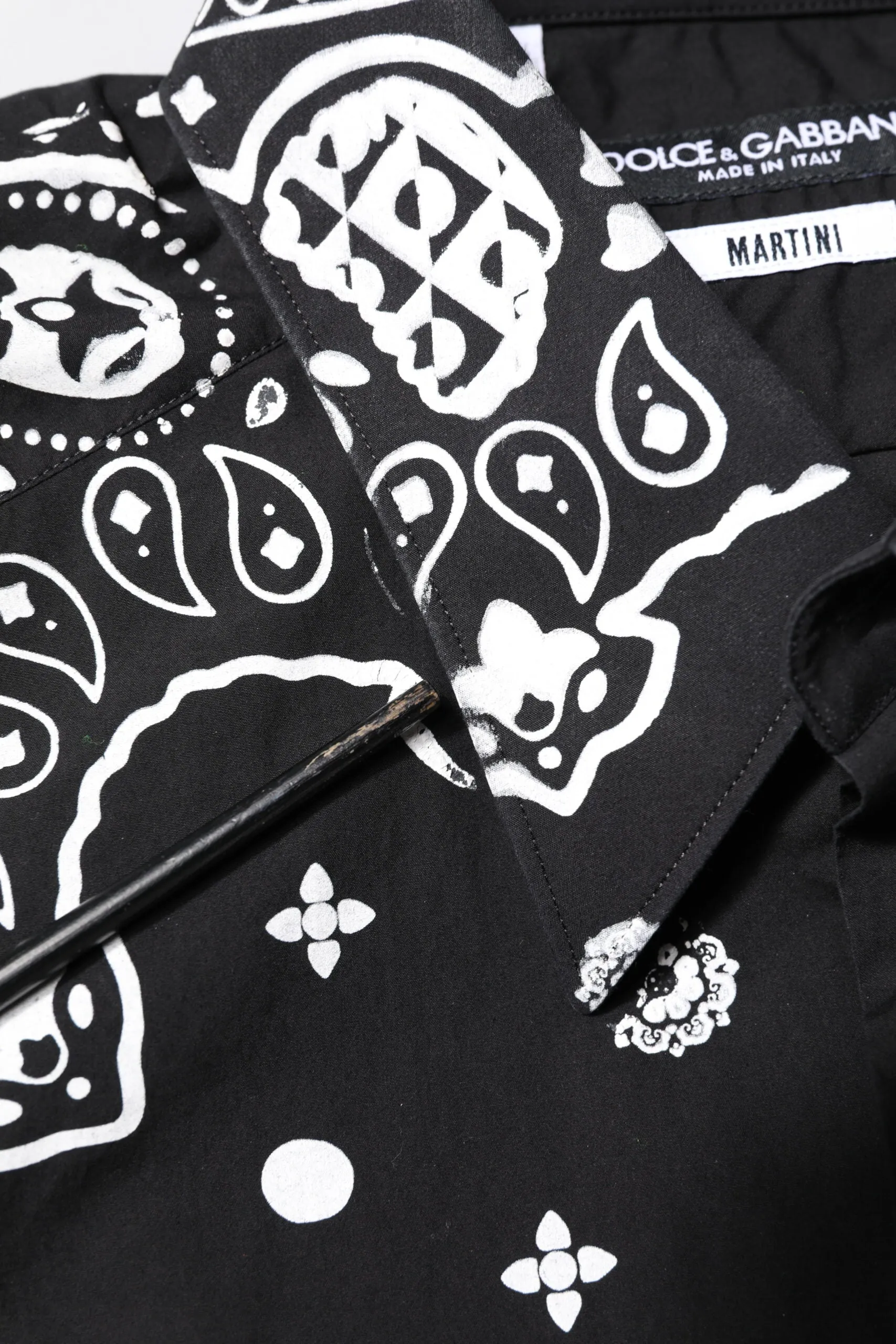 Dolce & Gabbana Black White Bandana MARTINI Casual Shirt