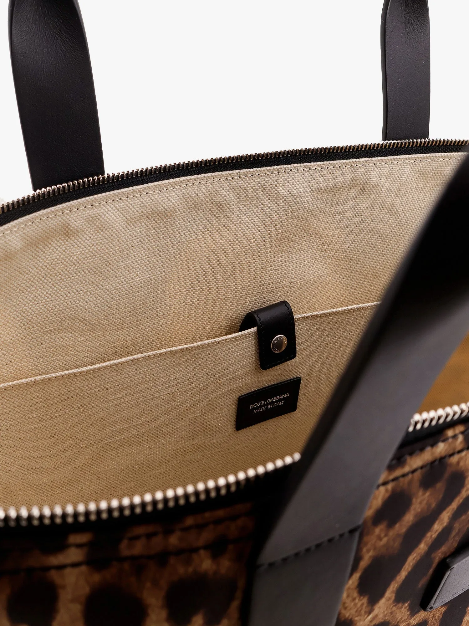 Dolce E Gabbana Nylon Shoulder Bag With Animalier Print