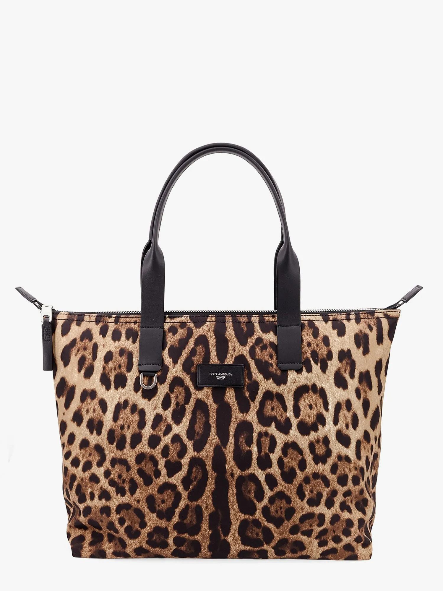 Dolce E Gabbana Nylon Shoulder Bag With Animalier Print