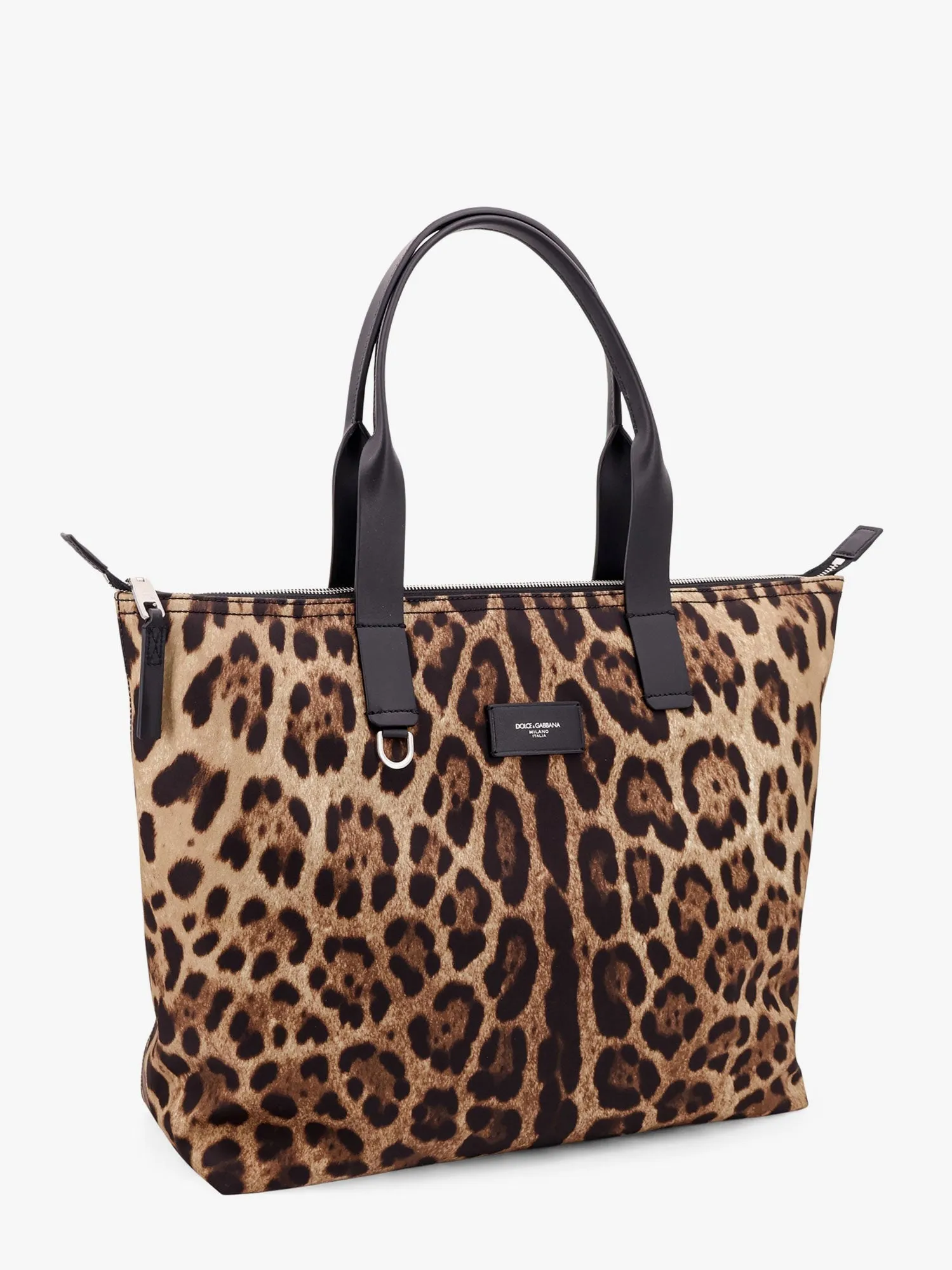 Dolce E Gabbana Nylon Shoulder Bag With Animalier Print