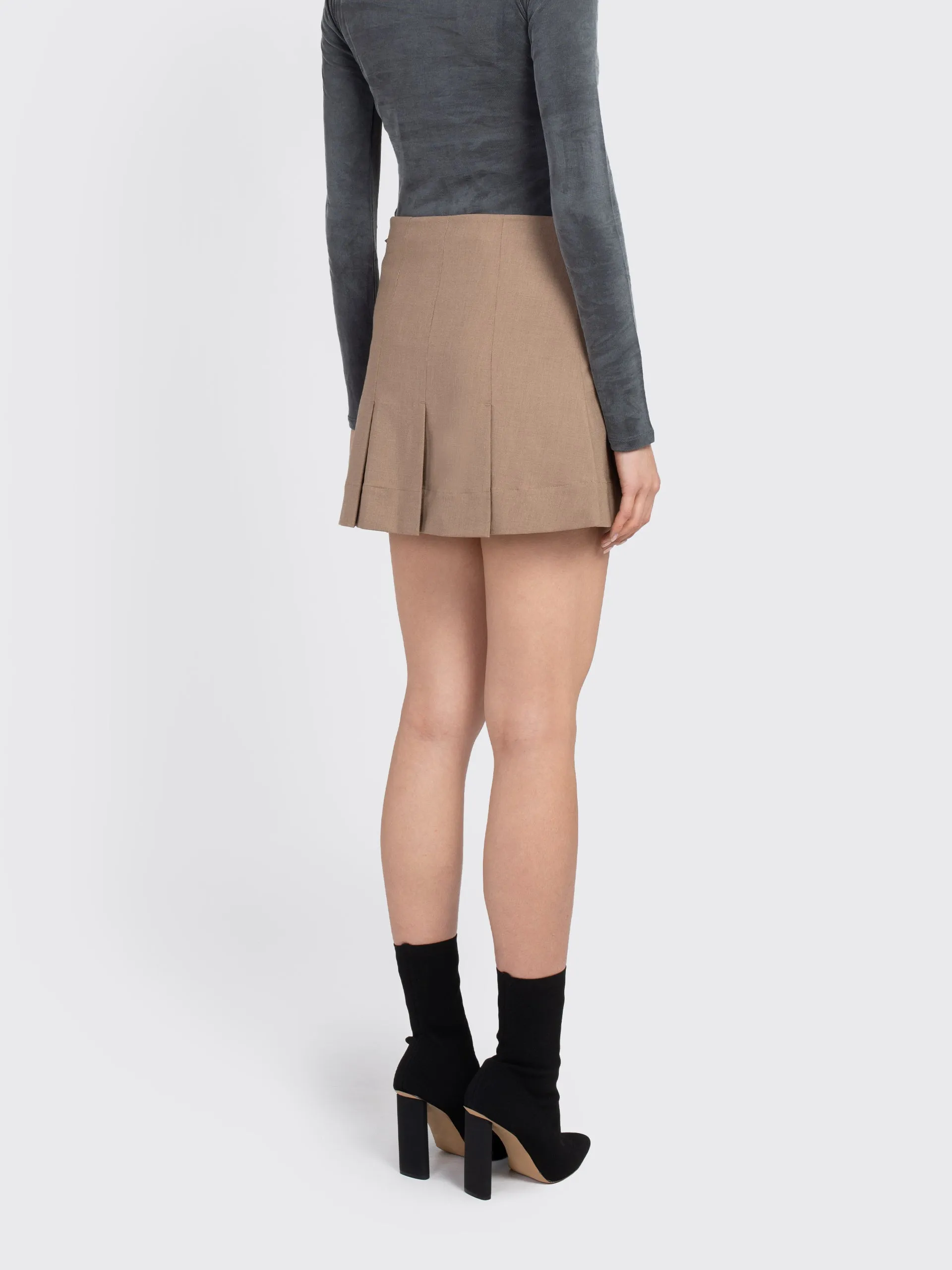 Drapey Melange Mini Skirt
