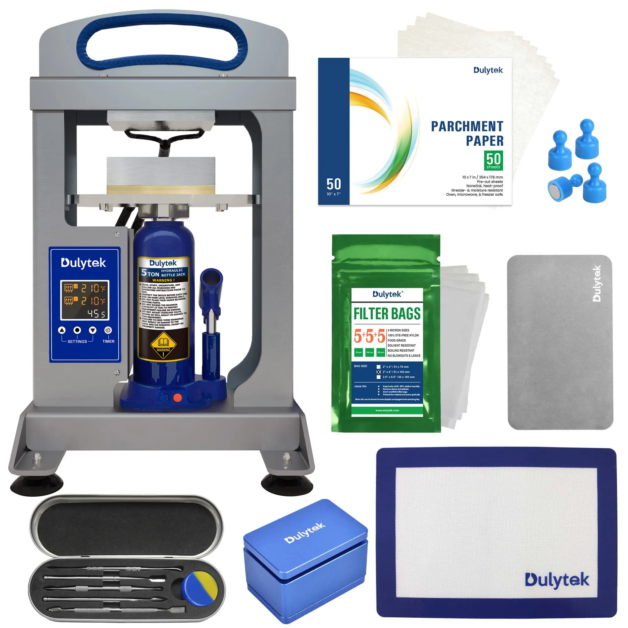 Dulytek® DHP5 5-Ton Hydraulic Heat Press and Accessories Bundle