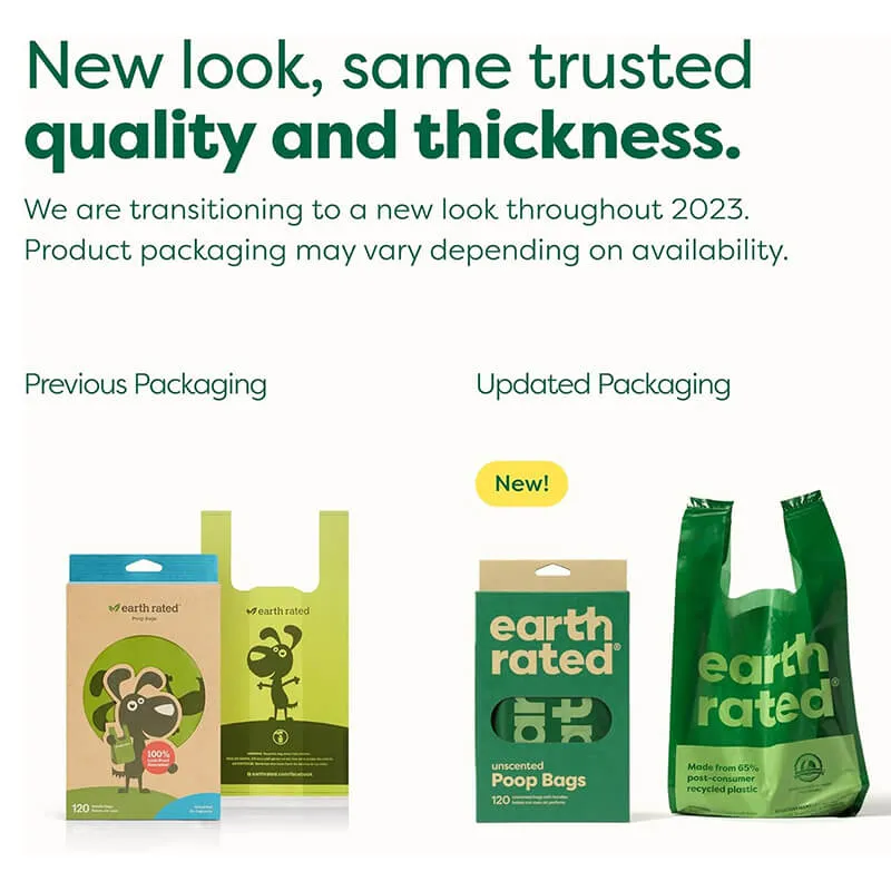 Earth Rated Unscented Poop Bags with handles