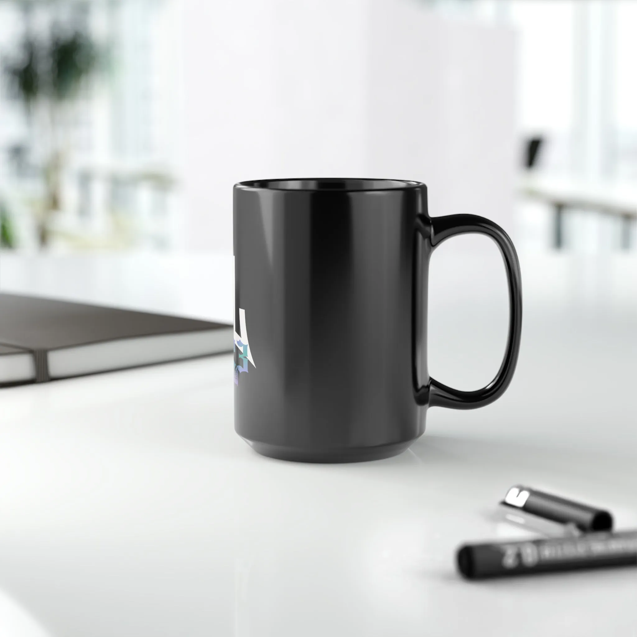 EL423 Bold Purple Teal /Black Mug, 15oz