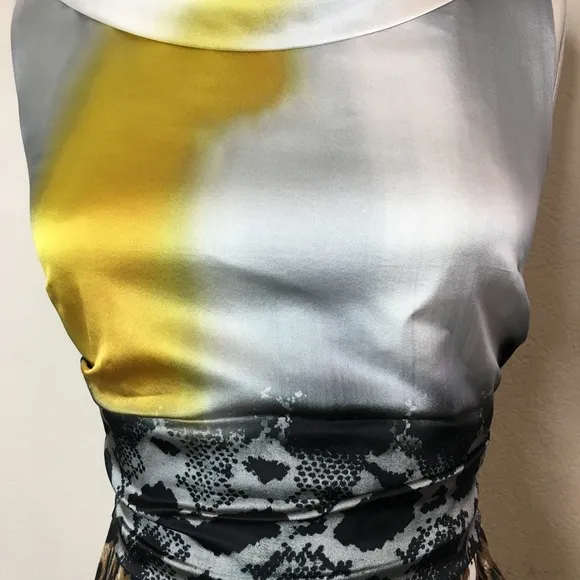 Elie Tahari silk animal print cocktail dress 4