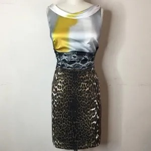Elie Tahari silk animal print cocktail dress 4