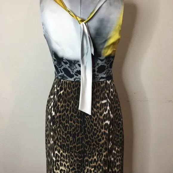 Elie Tahari silk animal print cocktail dress 4