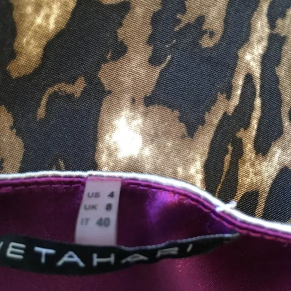 Elie Tahari silk animal print cocktail dress 4