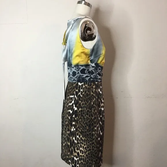 Elie Tahari silk animal print cocktail dress 4