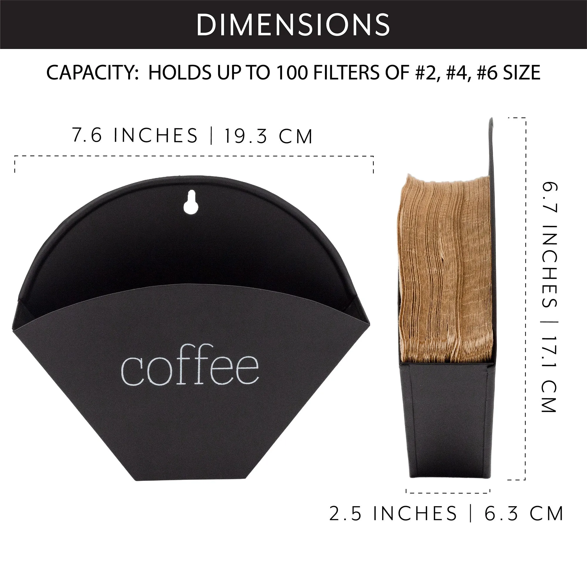 Enamelware Cone Coffee Filter Holder (Black, Case of 48)