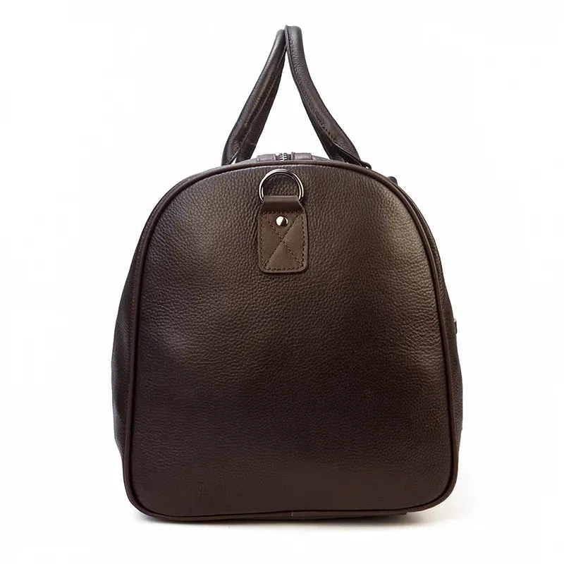 Endeavor Leather Carry-On Duffel Bag Weekender - Black/Brown - 16 inches