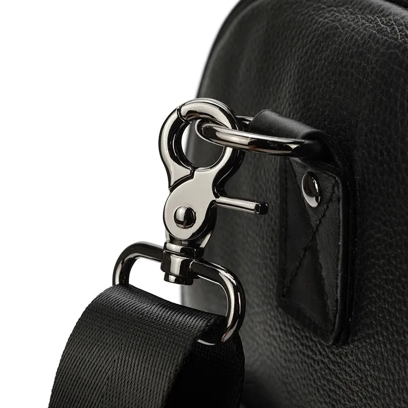 Endeavor Leather Carry-On Duffel Bag Weekender - Black/Brown - 16 inches