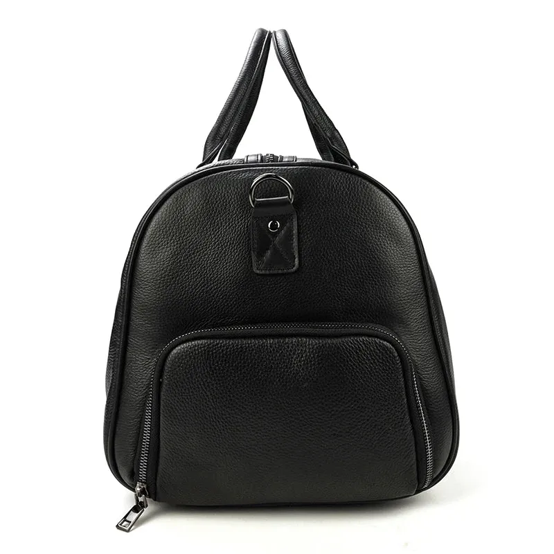 Endeavor Leather Carry-On Duffel Bag Weekender - Black/Brown - 16 inches