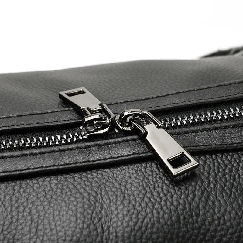 Endeavor Leather Carry-On Duffel Bag Weekender - Black/Brown - 16 inches