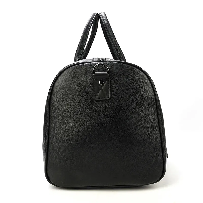 Endeavor Leather Carry-On Duffel Bag Weekender - Black/Brown - 16 inches